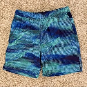 Speedo Blue Teal Swim Trunks Men’s Large Quick Dry Beach Vacation Shorts
